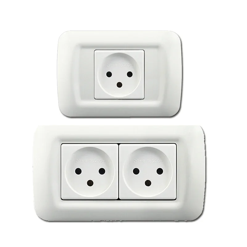 

16A Wall Sockets IL 1/2 Outlets 220v White Israel Plug Nature Wire PC Panel Home/Office Electrical Flame Retardant Power Socket