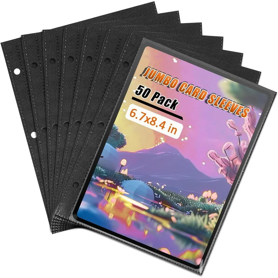 

Чехлы для карт Jumbo для 3-х кольцевых переплетов 5,9x8,1, большая защита для карт, 50 шт.