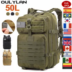 Oulylan-mochila militar impermeable de nailon, bolsa táctica para deportes, acampada, senderismo, pesca y caza, 30L/50L, 9000D