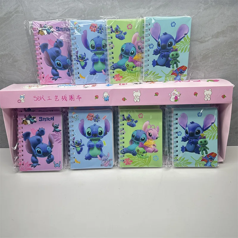 4 Pcs Mixed Disney Stitch Coil Notebook Notebook Cartoon Cute Color Inner Page Mini Notebook