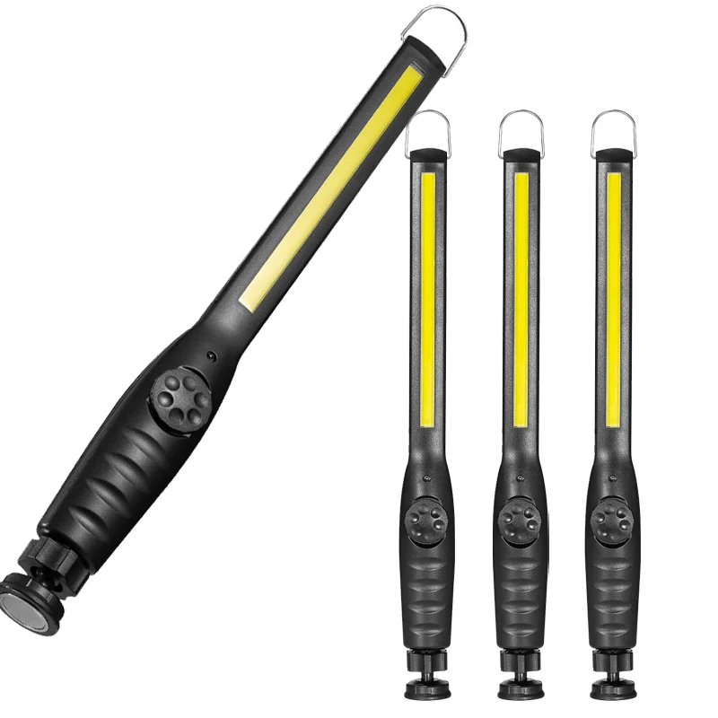 Lampes de travail COB portables avec lampe torche LED rechargeable magnétique, gradation progressive portable, lampes de réparation automobile d'urgence