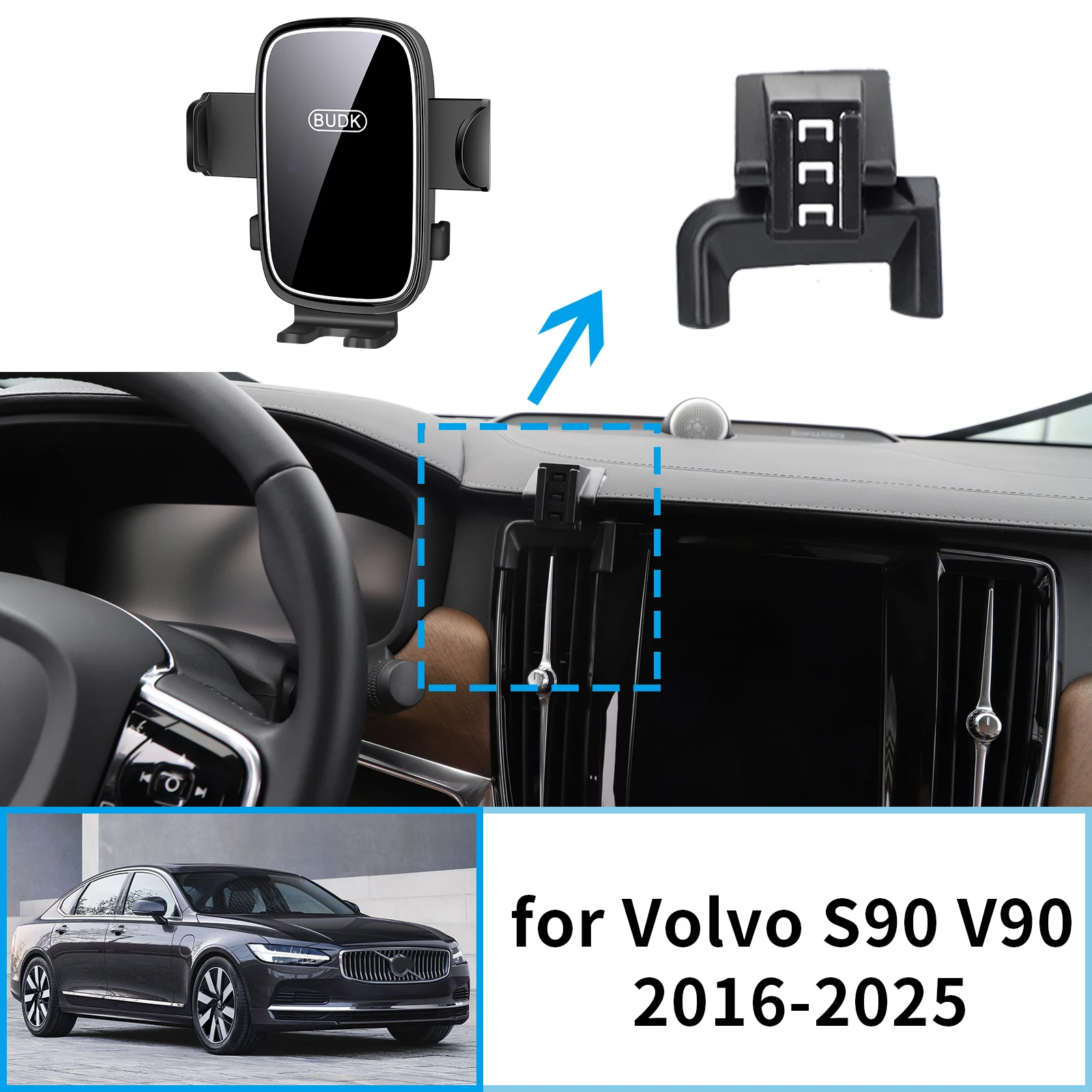 

Car Mobile Phone Holder for Volvo S90 V90 2016~2025 360 Navigation Stand Auto Accessories GPS Bracket