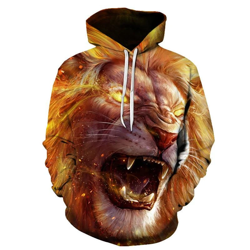 

Newest Funny Fashion Unisex Men's Hoodies 3D Lion Graphic Print Spring Autumn Sweatshirt Pullover Tops Casual Sweatshirts Hoody