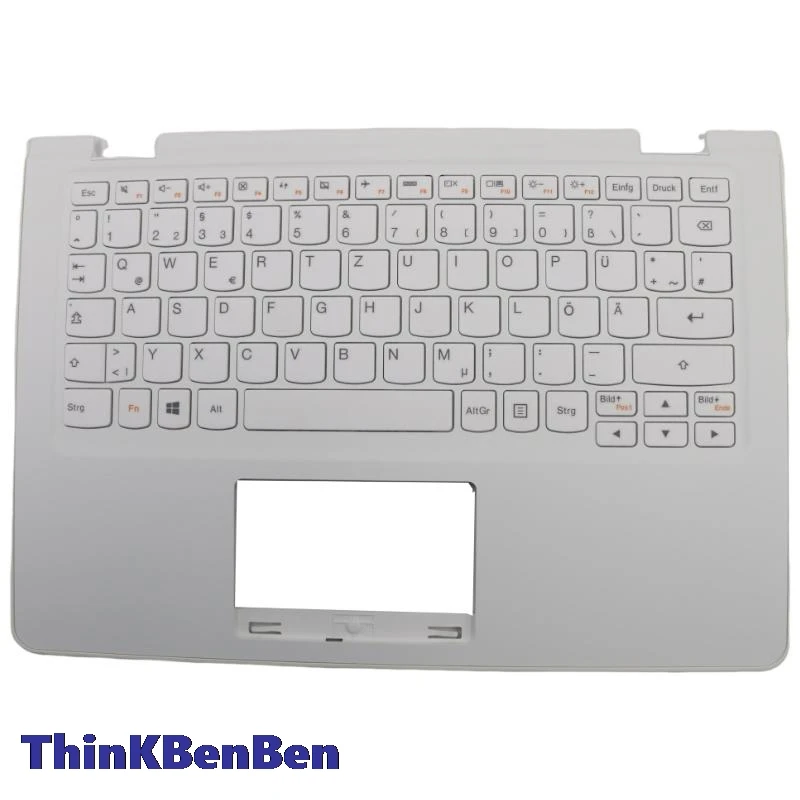 DE German White Keyboard Upper Case Palmrest Shell Cover For Lenovo Ideapad Yoga 300 11 11IBR 11IBY Flex3 1120 1130 5CB0M82765