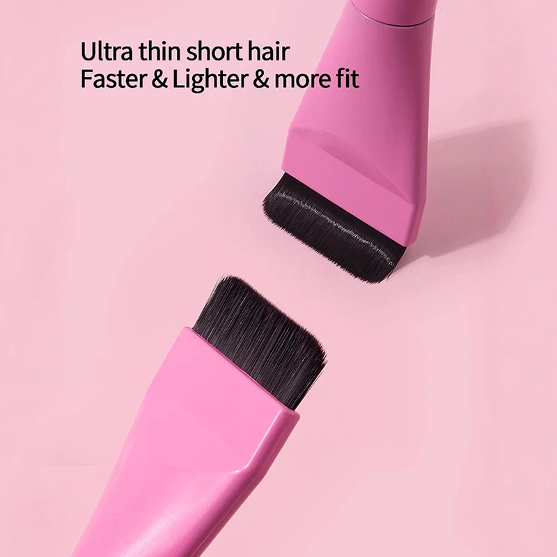 5 pçs conjunto de escova de maquiagem ultra-fina fundação sobrancelha delineador escova traceless veludo pó macio puff cabeça plana ferramenta de beleza