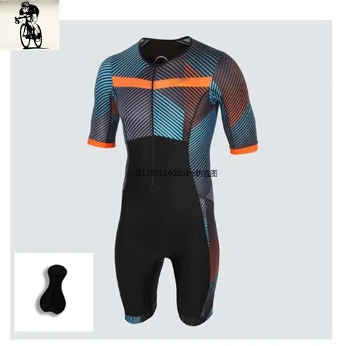 Traje de Triatlón de manga corta para hombre, maillot de ciclismo, mono de Triatlón de manga corta para correr, natación y ciclismo, ropa de traje de piel