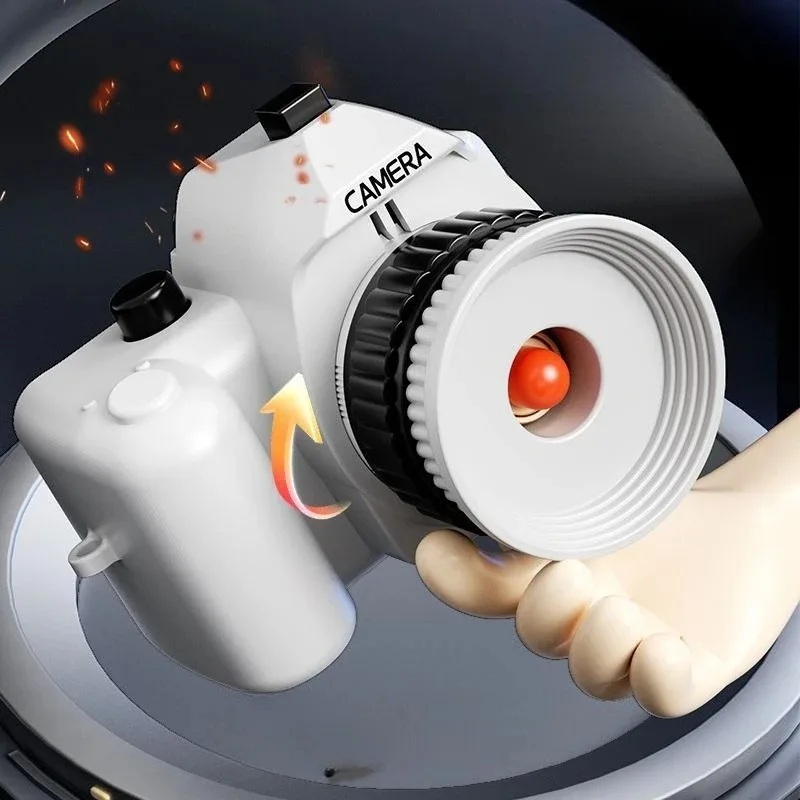 Trucco Divertente Fotocamera Giocattolo Pistola Shell Telecamere da lancio Giocattolo Creativo Decompressione Lancio Divertente Soft Bullet Spy Telecamere Giocattolo da tiro