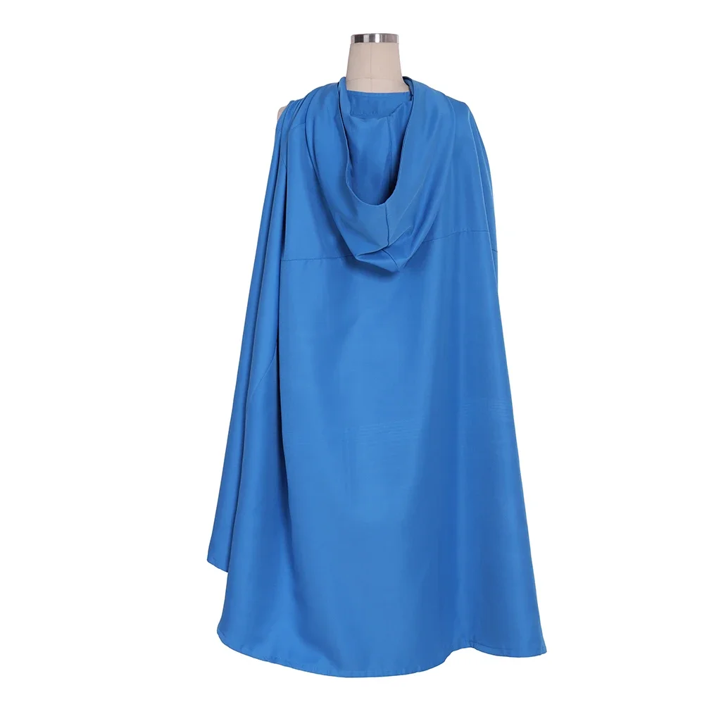 TV Series Daenerys Cosplay Targaryen Costume Blue Dress with Cape for Women Halloween Party Stage Performance Suit