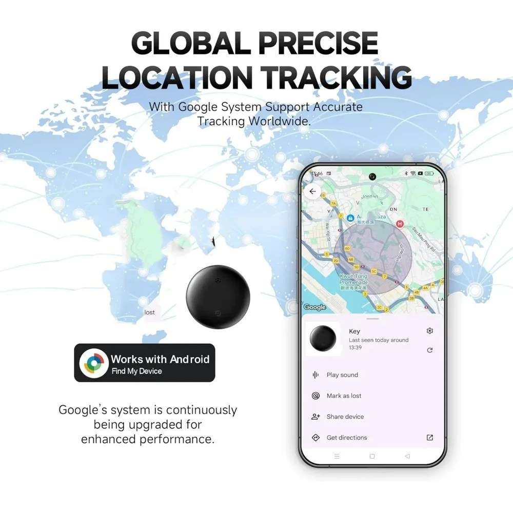 Android-exklusives Find Hub Anti-Verlust-Gerät, globaler GPS-Tracking-Tracker, langlebige Akkulaufzeit, Anrufe mit einem Klick, geeignet für Haustiere, Schlüssel, Taschen usw