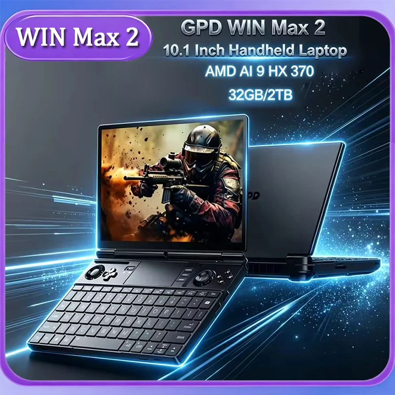 Nuevo GPD WIN Max 2 2025 Mini Laptop para Juegos, 32GB RAM, 1TB/2TB SSD, CPU AMD 8840U AI9 HX370, Procesador, Notebook, LPDDR 5
