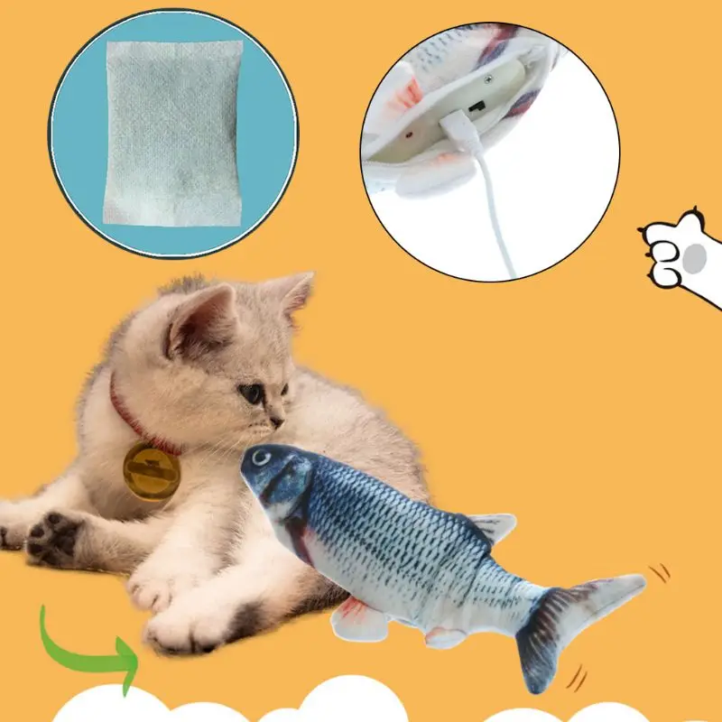 Electric Moving Fish Interactive Cat for Indoor Cats Wiggle Fish