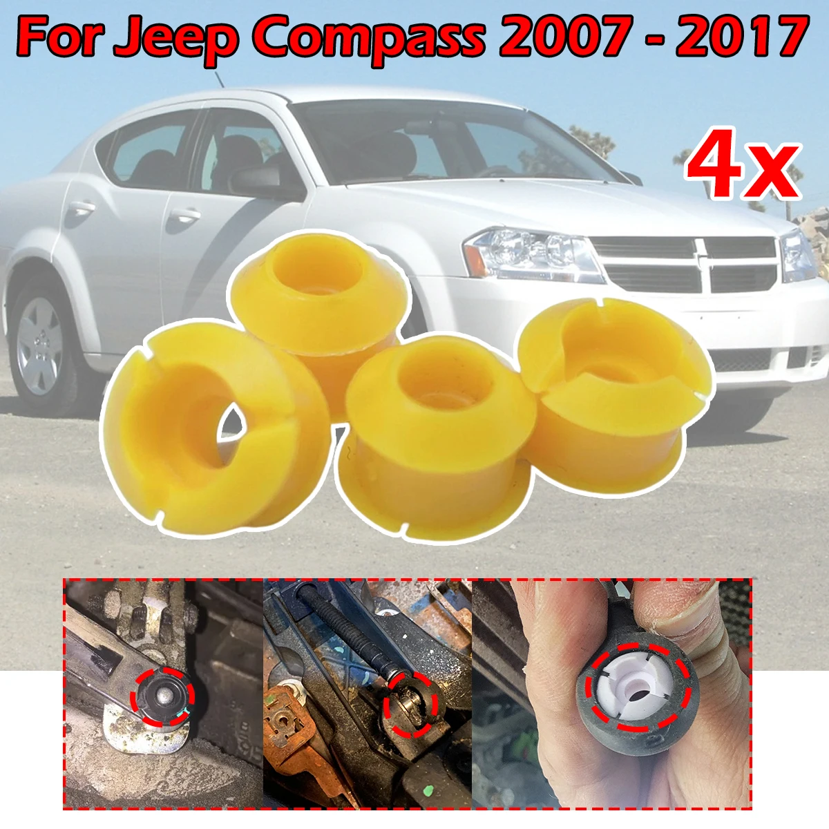 

4X AUTO Gear Cable End Bushing Repair Kit Shifting Issue Fix Selector Lever Grommet Drivetrain For Jeep Compass 2007 2008- 2017