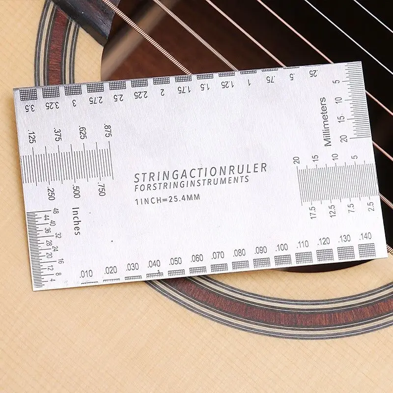 Guitar String Specification Pillow Scale Measuring Ruler for Guitar Electric Stainless Steel Guitar Parts Accessorie