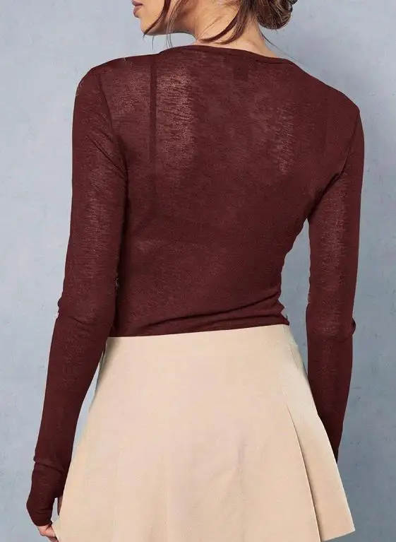 

Women's Tops 2025 Autumn/winter Elegant Casual New Women's Fashion Sexy Perspective Long Sleeve T-Shirt Base Shirt Women's Wear
