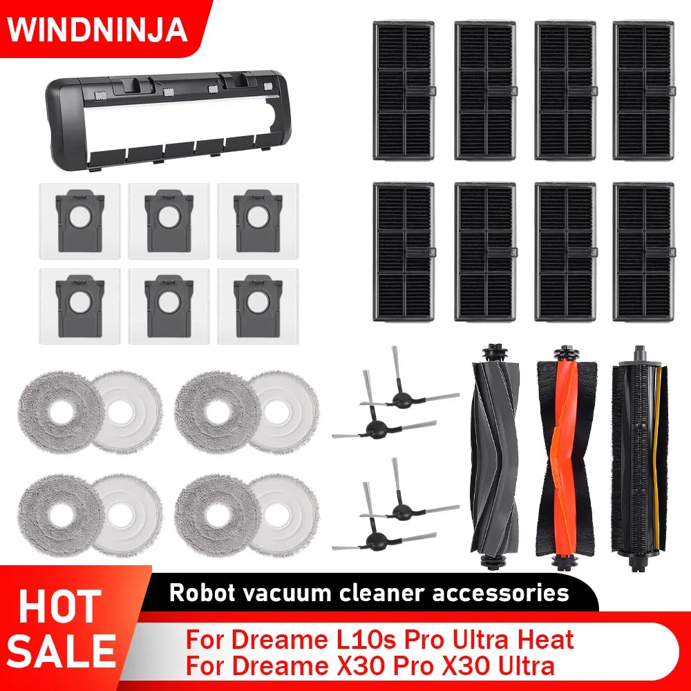 Ersatzteil für Dreame L10s Pro Ultra Heat X30 Pro X30 Ultra Staubsauger Zubehör HEPA-Filter Mops Hauptseitenbürste Staubbeutel