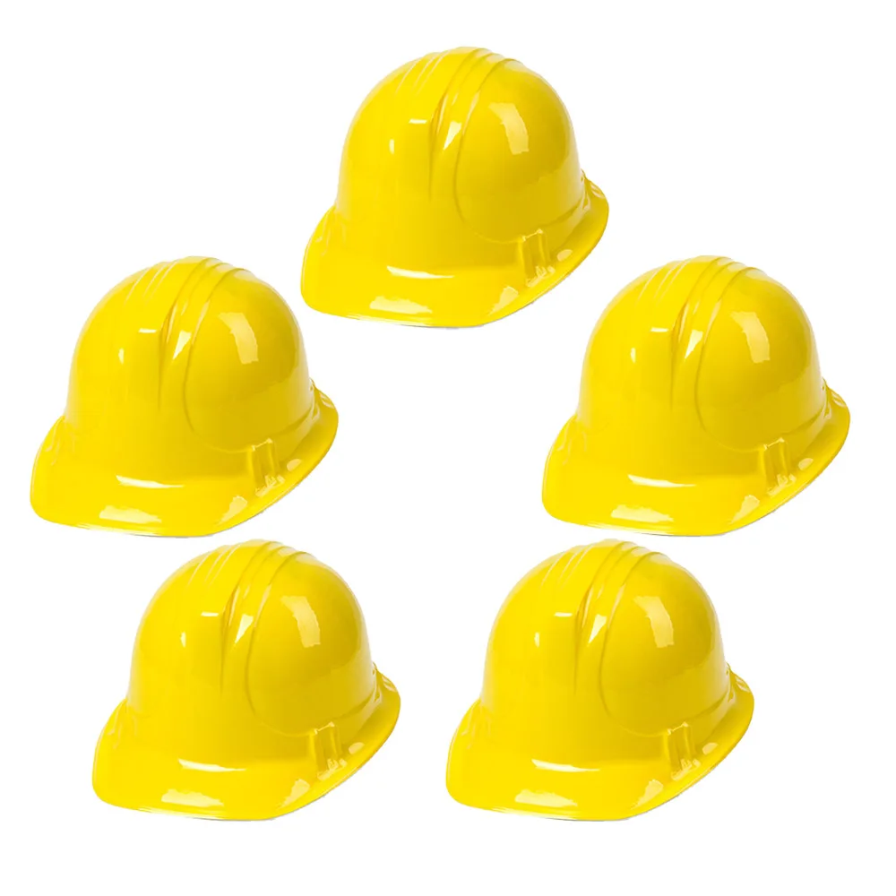 12/24/50/80pcs Yellow Construction Worker Soft Plastic Hat Helmet Kids Boy Engineering Theme Birthday Party Decoration Supplies