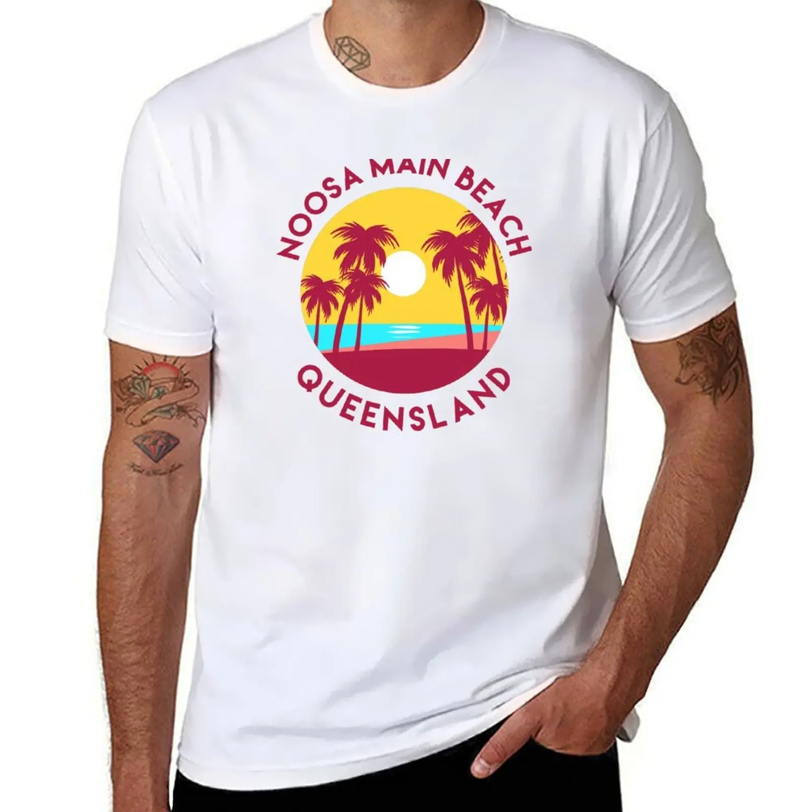

Noosa Main Beach, Queensland T-Shirt man t shirt summer t shirts for man graphic vintage t shirts for man pack white T-Shirt