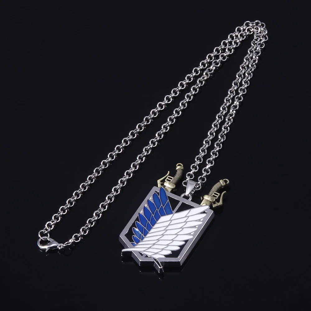 Anime Attack On Titan Necklaces Akatsuki Organization Red Cloud Attack Wings Pendant Necklaces Cosplay Jewelry Wholesale