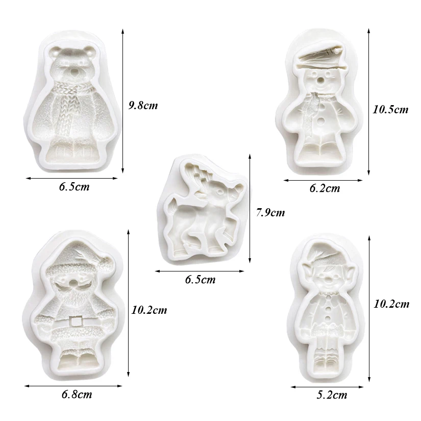 Weihnachtsmann Schneemann Rentier Silikonform Harzwerkzeuge Zuckerguss Cupcake Backform Fondant Kuchendekorationswerkzeuge – Detail 8