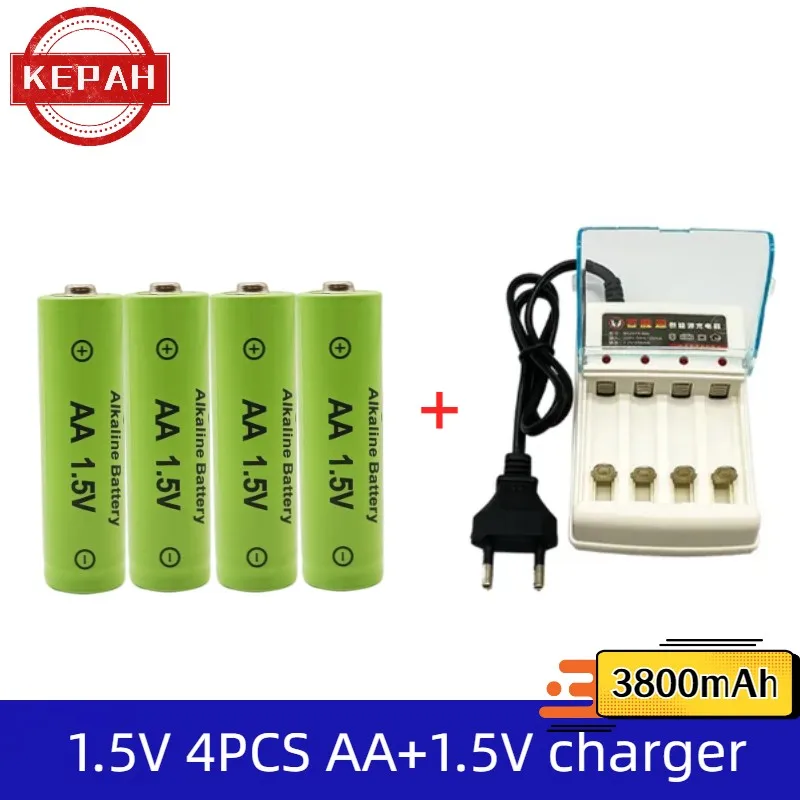 1.5V AA3800mAh NI-MH rechargeable battery 1 5V charger, AA torch toy watch MP3 player wireless keyboard wireless mouse