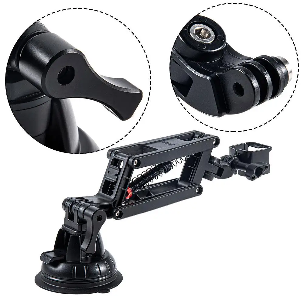 Car Mount Bracket For DJI Pocket 3/Action 5 Pro/Insta360 Ace Pro 2 Suction Cup Shock Absorber Arm For GoPro Camera Accessories