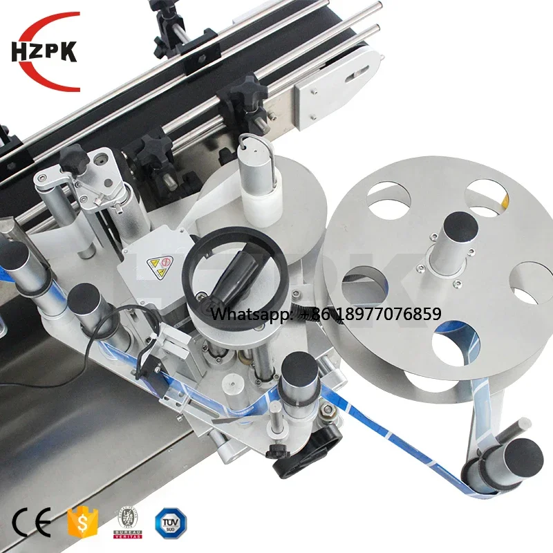 High Accuracy Desktop Conveyor Automatic Small Round Bottle Jar Label Labeling Machine Maker
