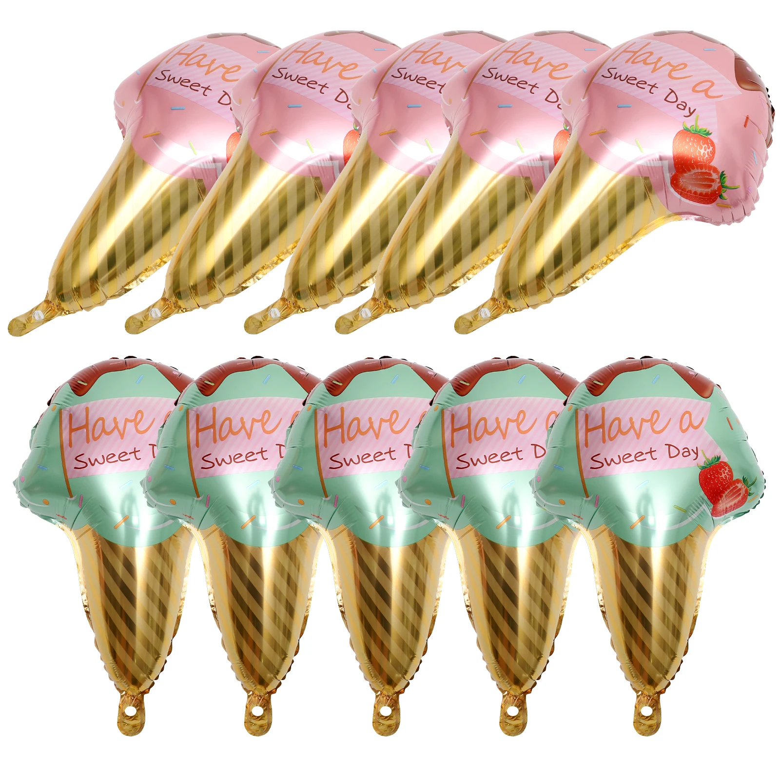 

10pcs Ice Cream Balloon Party Decorative Aluminum Foil Balloons Baby Shower Wedding Birthday Holiday Photoshoot Stylish Festive