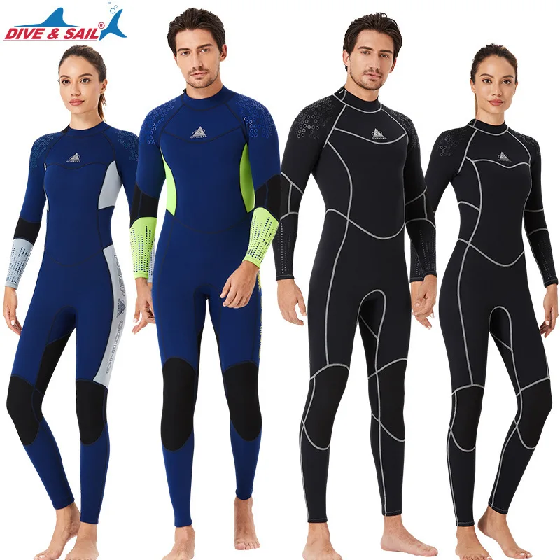 

1.5mm men's one-piece long sleeved wetsuit warm diving suit for women's outdoor sun protection snorkeling suit