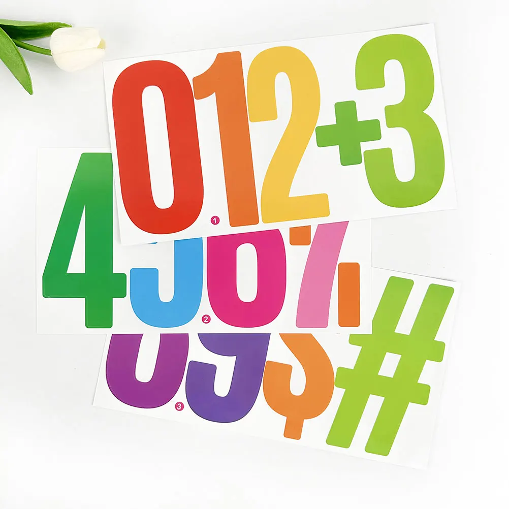 

3 set Waterproof Vinyl Number Stickers Self-Adhesive Mailbox Address Numbers For Outdoor House Apartment Fence Decor File Label