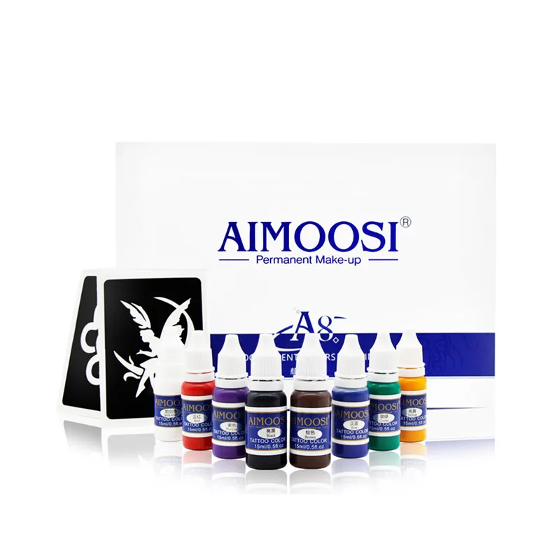 professional 8 color tattoo ink set custom 8 color dynamic eternal tattoo ink