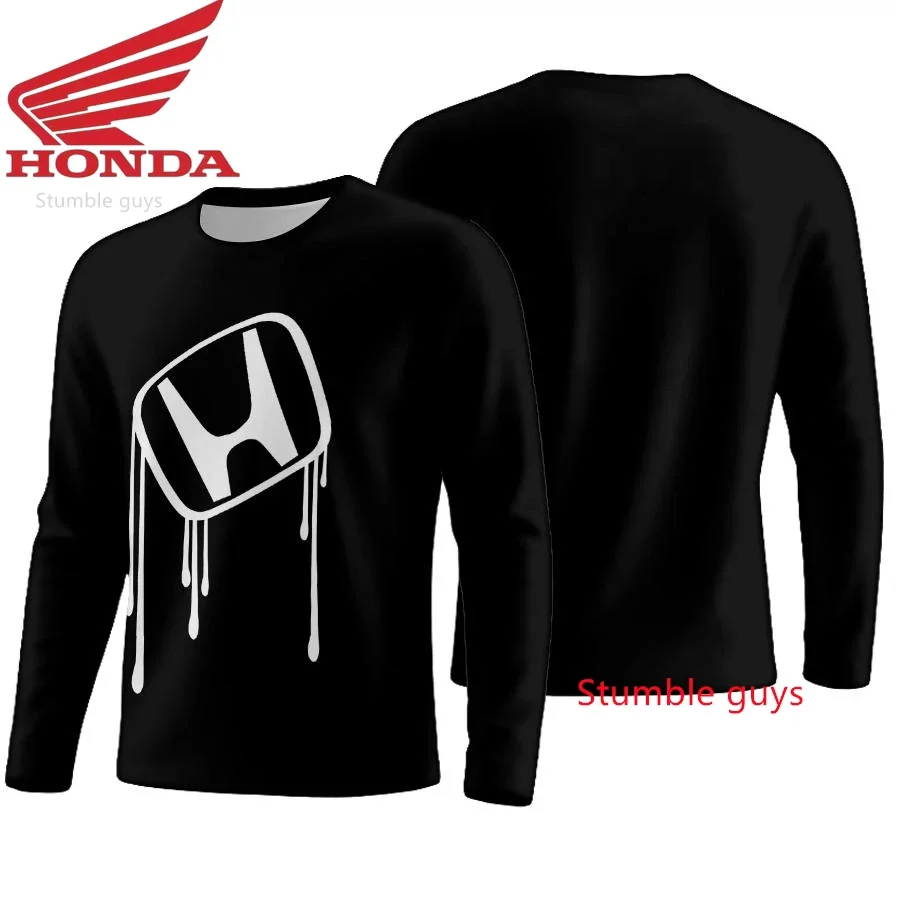 الرجال هوندا كم طويل تي شيرت ربيع الخريف ملابس حريمي غير رسمية الشارع ملابس باردة #3