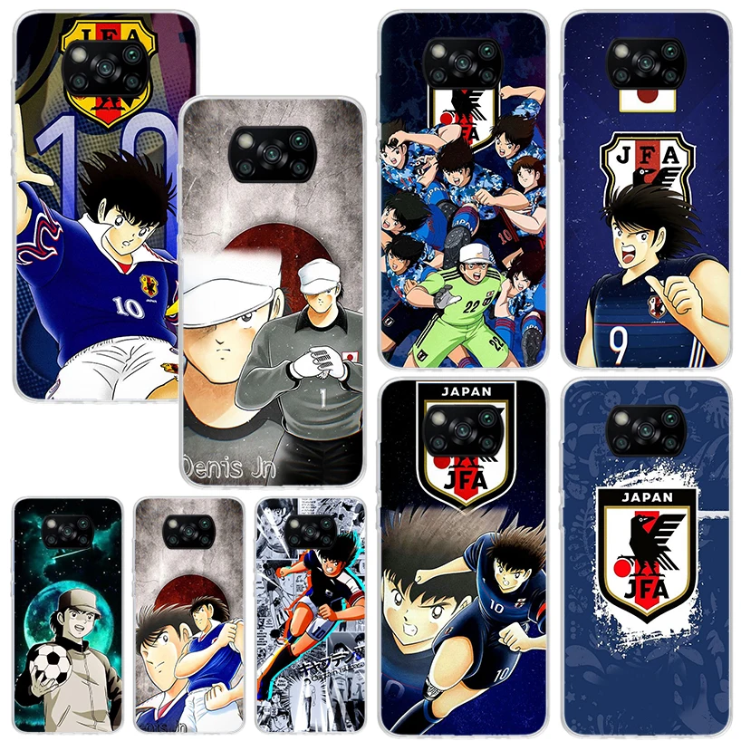 Captain Tsubasa Anime Phone Case For Xiaomi Poco X6 X5 X4 X3 Nfc F6 F5 Pro F4 Gt F3 F2 F1 M5S M4 M3 Art Fundas Back Cover