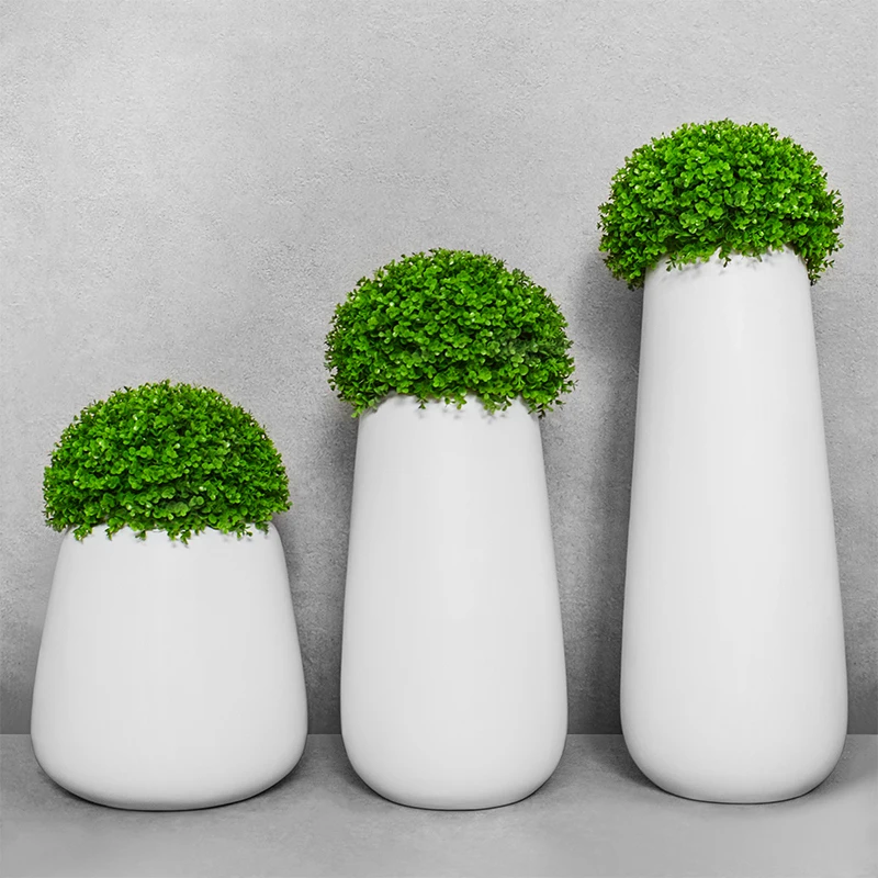 

FRP floor-to-ceiling large vase, simple modern home model room, hotel soft decoration jewelry, big belly tank, round flower ware
