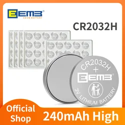 CR2032H high capacity 240mah 10~100PCS Button Battery 3V Non-Rechargeable Coin Cell  EEMB Lithium Battery for Car Keys