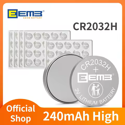 CR2032H high capacity 240mah 10~100PCS Button Battery 3V Non-Rechargeable Coin Cell EEMB Lithium Battery for Car Keys