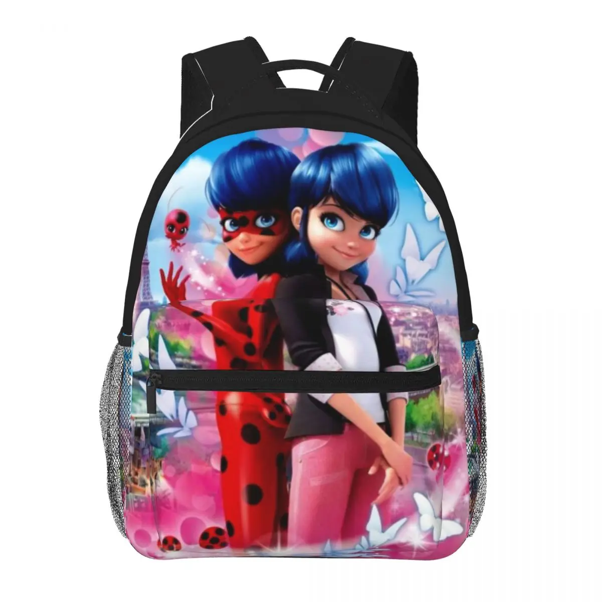 Cartoon Miraculous-Lady Kinder Rucksack Frauen Teenager Schult aschen Reise Laptop Rucksack 16 Zoll