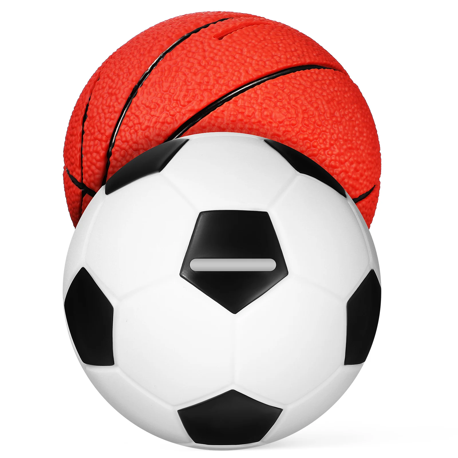 

2pcs Basketball Piggy Football Piggy Bank Set Creative Sports Coin Bank For Adults Unique Savings Jar Soccer Gifts For