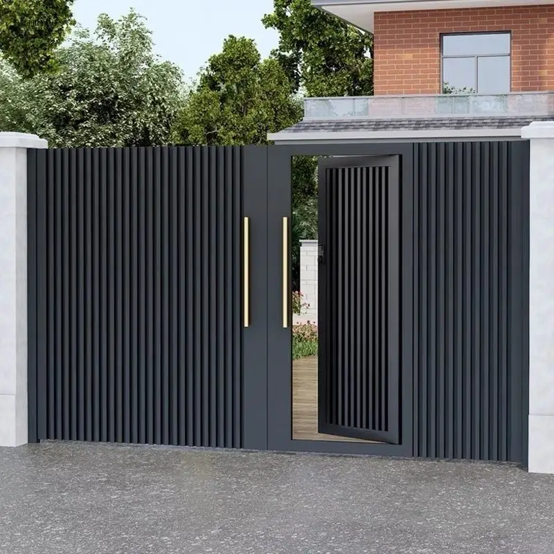 Aluminum alloy Aluminum wrought iron Chinese courtyard Stainless steel villa door Double door Garden Rural outdoor yard