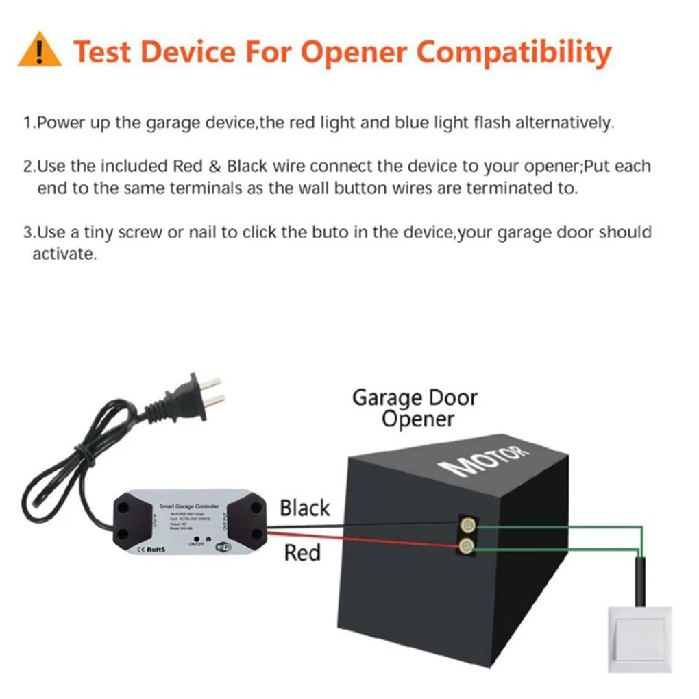 Imagem -06 - Tuya-controlador Automático de Porta de Garagem Abridor Wi-fi Casa Inteligente Funciona com Alexa Google Home Voice Control App Controle Remoto