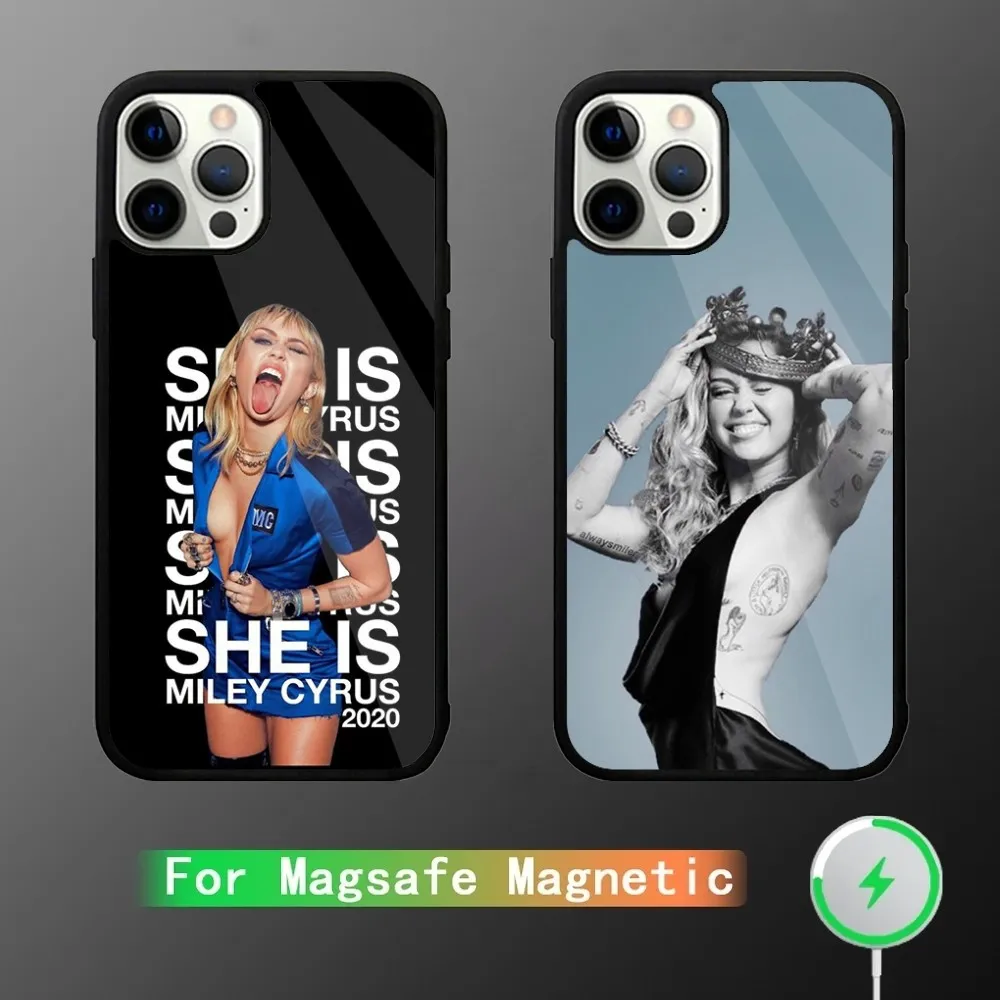 Singer M-Miley C-Cyrus Phone Case For iPhone 15,14,13,12,11,Plus,Pro,Max Mini Magsafe Magnetic Wireless Charging