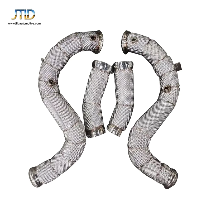 

Выхлопная труба из нержавеющей стали для Mercedes Benz W205 C63 C63S AMG 4.0T, прямая труба с теплозащитным экраном