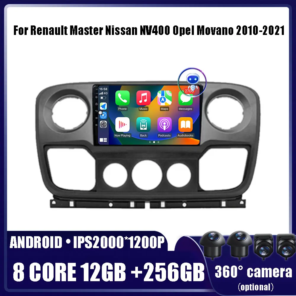 

Android OS For Renault Master Nissan NV400 Opel Movano 2010 - 2021 Multimedia Video Player Car Radio Navigation stereo GPS DSP