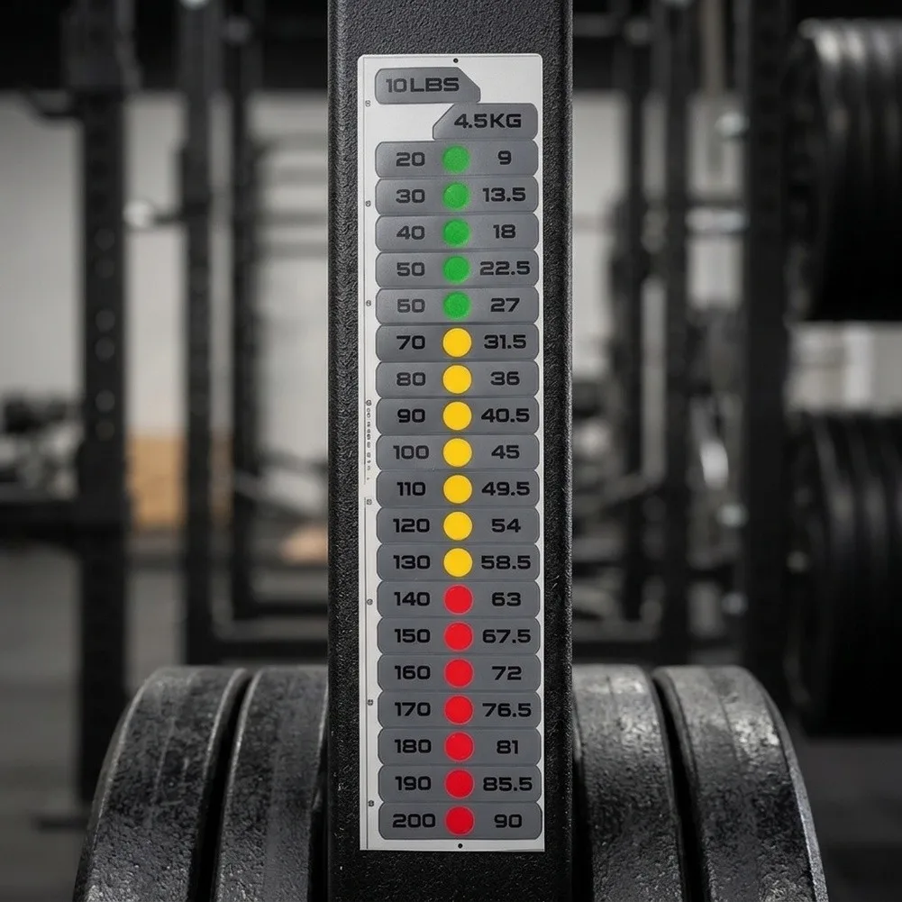 Fitness Weight Stack Labels Plastic Waterproof 4.5kg 9kg 13.5kg 18kg 22.5kg 27kg 31.5kg 36kg 40.5kg 45kg 49.5kg 54kg