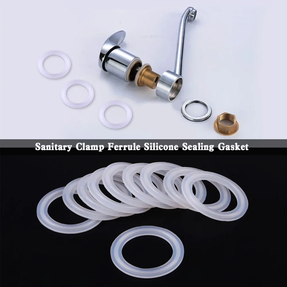 10pcs Food Grade Flexible Tri Clamp Gasket Durable Silicone Sealing Ring TC O-Ring Seal Brewery Equipment