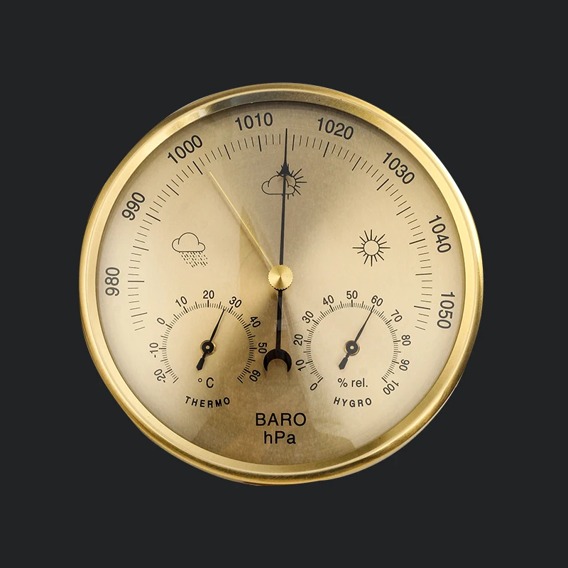 Wysokiej jakości 1 szt. Precyzyjny barometr aneroidalny 130 mm 3 w 1 z termometrem i higrometrem Wilgotność Srebrny Wędkarstwo na świeżym powietrzu