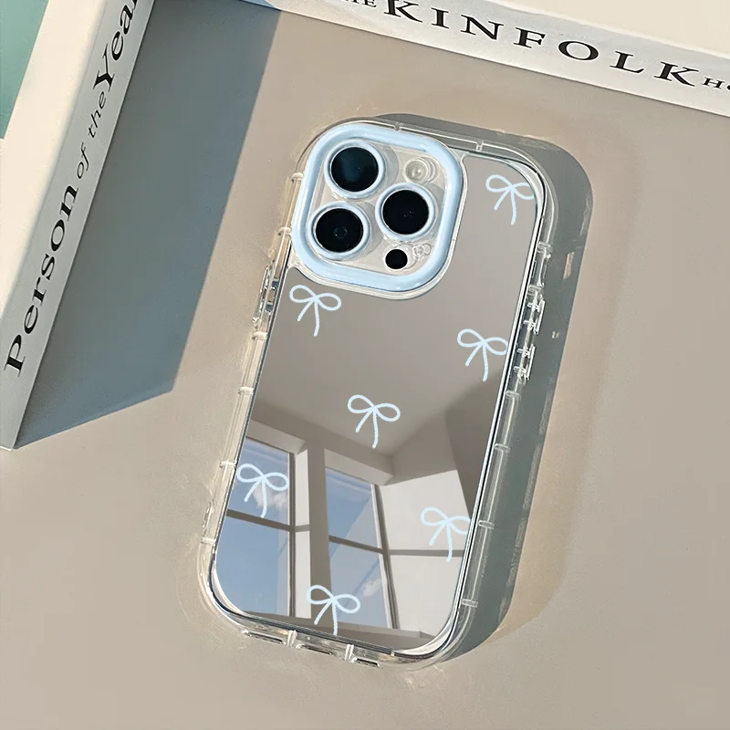 Minimalistische Love Air Cushion Spiegel-Handyhülle für iPhone 17 15 14 16 Pro Max 13 12 11 Pro XR XS 7 8 Plus 17Air INS Girl Cover – Detail 3