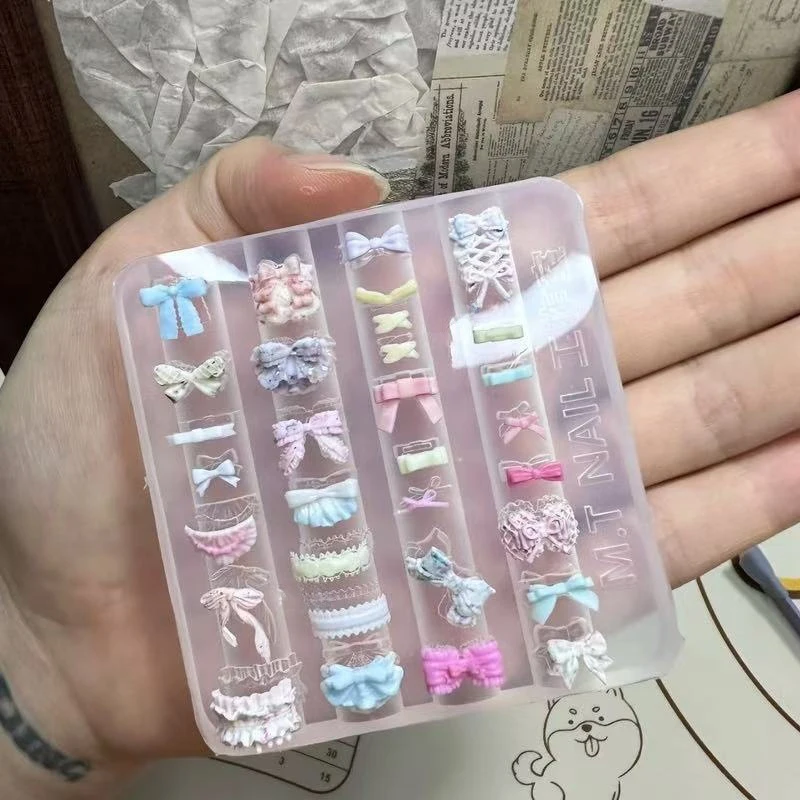 3D Nail Art Decorations Bear Rabbit Silicone Carving Mold UV Gel Polish Stamping Stencils Relief Bowknot DIY Design Nail Charm - view 6
