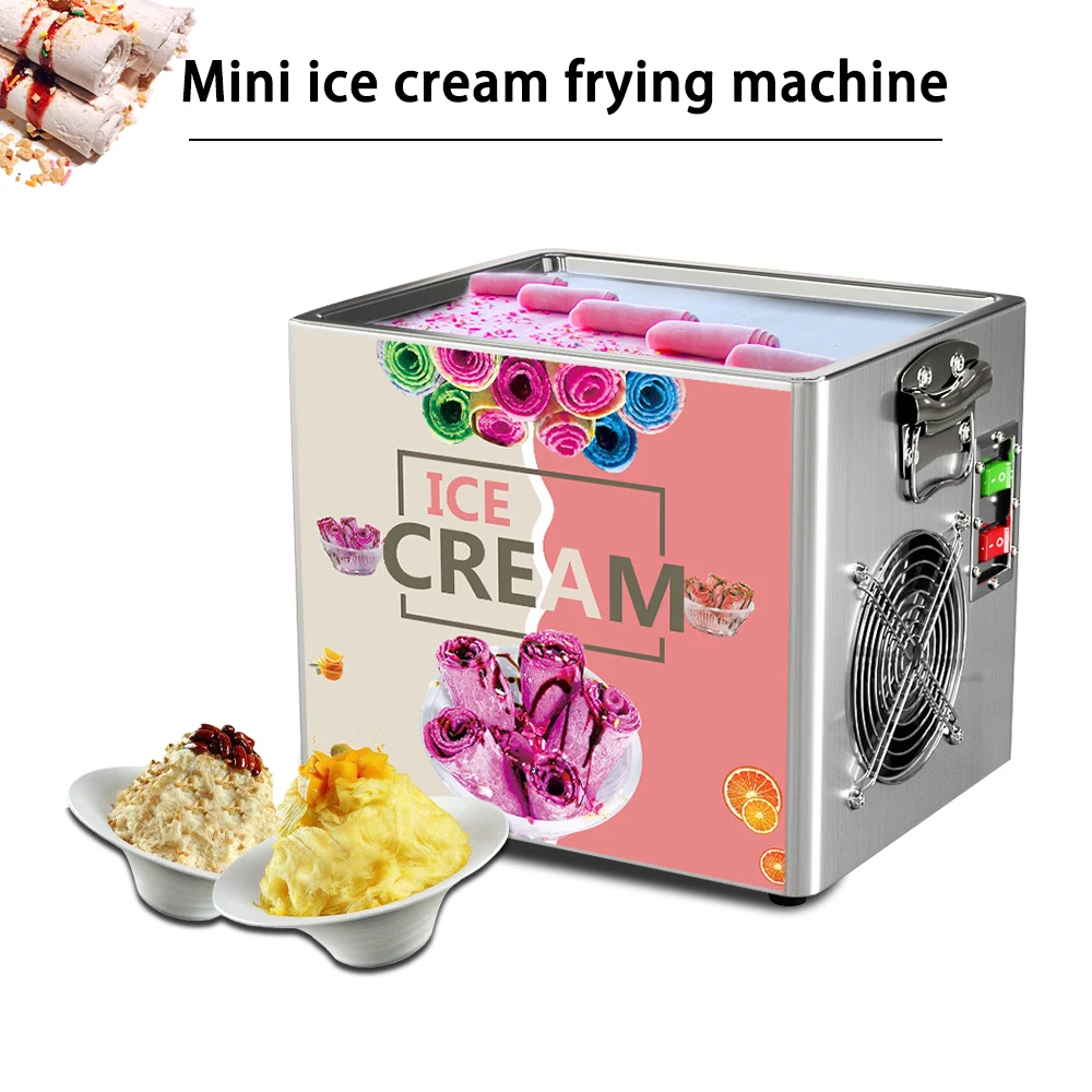 

Electric Yogurt Ice Cream Maker Fire Yogurt Smoothie Rolling Stainless steel Ice Cream Rolled Pan Fruit Smoothie Rolls 110/220V