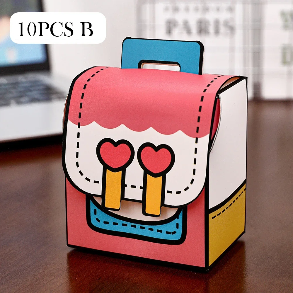 Cute Portable School Bag Candy Cookie Box Gift Packing Boxes for Kids