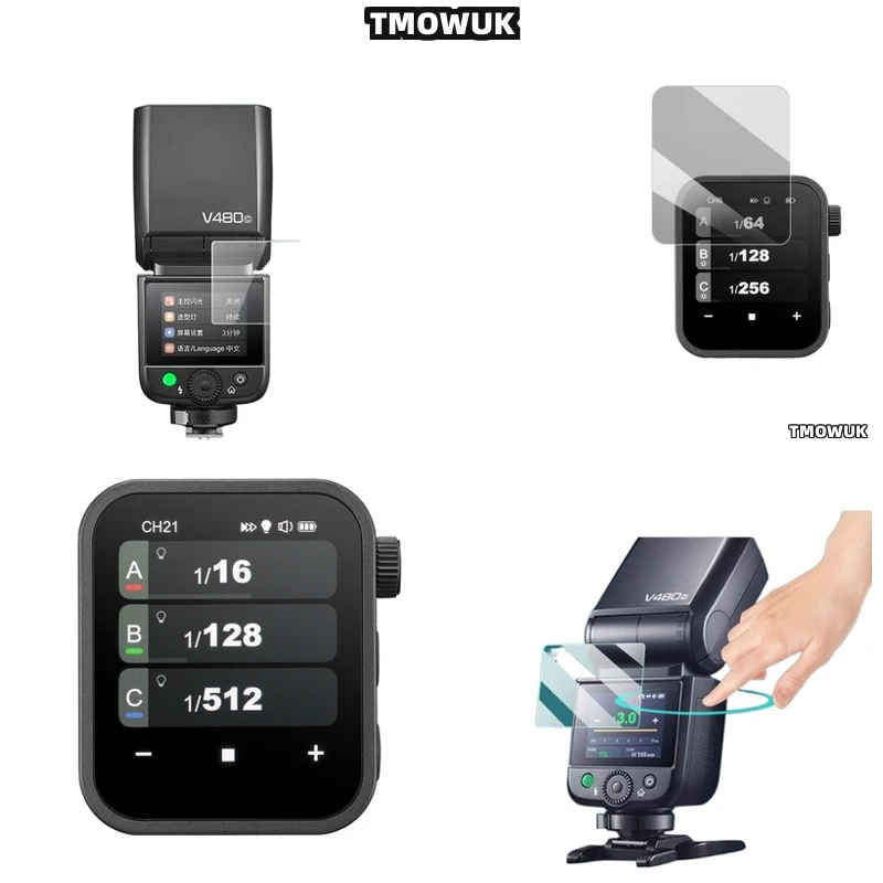 

For Godox X3 V100 V1 Pro AD600BM V860 III V850 III TT685 II V480 - Lightfast & Heat - Resistant Tempered Glass Screen Protector